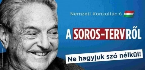 Агитационный плакат к «национальной консультации» в Венгрии: «План Сороса. Не молчите об этом!»